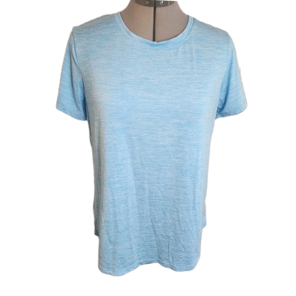 Jockey‎ Women's Light Blue Short Sleeve Crew Neck T-Shirt Top Size Large